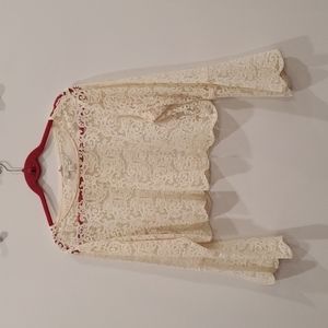 Lauren Conrad cropped lace blouse XL